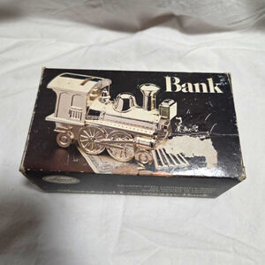 Vtg Leonard Silverplated Locomotive Bank Original Vehicle Theme